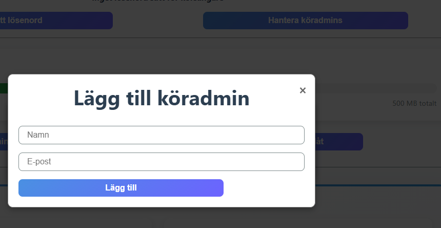 Skärmbild av medlemshantering
