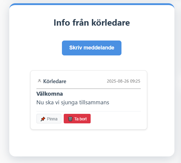 Skärmbild av meddelandefunktionen