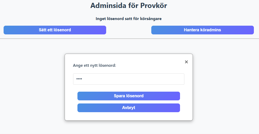 Skärmbild av lösenordshantering