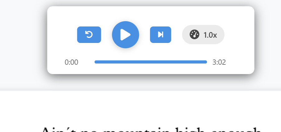 Skärmbild av ljudspelaren
